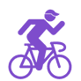 Icon Person auf einem Rad