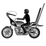Icon Person auf Motorrad
